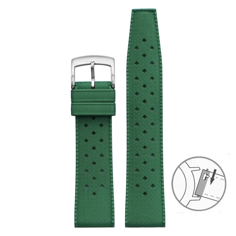 Bracelet de montre en caoutchouc fluoré, 20mm 22mm, libération rapide, Sport, étanche, FKM, pour hommes et femmes, bracelet de remplacement pour Seiko pour Citizen