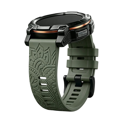 Bracelet en Silicone gravé, 20mm, 22mm, 26mm, pour Garmin Fenix 7X 7 Pro Solar/6X 6 Sapphire 5 5X Plus 3 3HR/Epix, bracelet de montre QuickFit