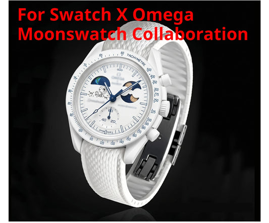 Bracelet en caoutchouc CTS FKM pour Swatch X Omega 20 mm Moonswatch/pour Swatch X Blancpain 22 mm, bracelet de montre de remplacement souple et étanche pour hommes et femmes
