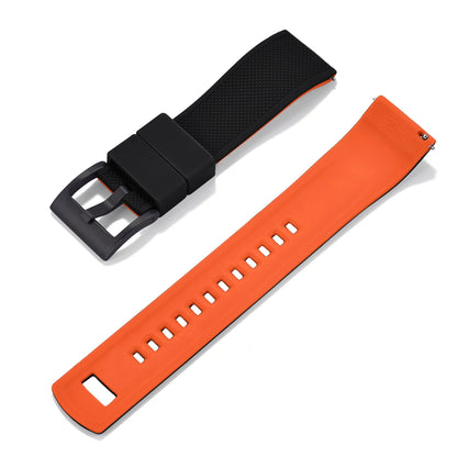 Nouveau bracelet de montre en Silicone Double couleurs personnalisé à dégagement rapide 20mm 22mm bracelet de montre doux Durable bracelets de montre de remplacement ceintures