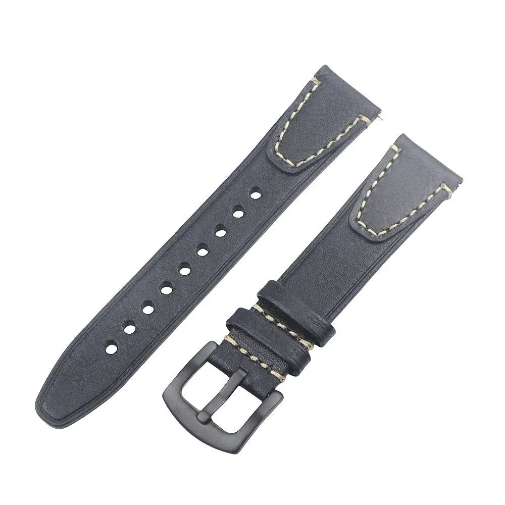 Cinturino per orologio in pelle retrò fatto a mano, cinturino a sgancio rapido, struttura in acciaio inossidabile, 18mm, 20mm, 22mm