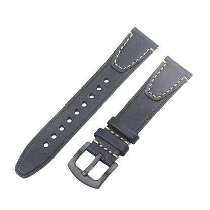 Cinturino per orologio in pelle retrò fatto a mano, cinturino a sgancio rapido, struttura in acciaio inossidabile, 18mm, 20mm, 22mm