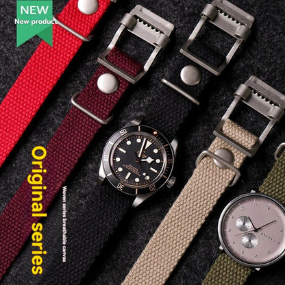 Pour Rolex Submariner vert/noir, Tudor Black Bay, Seiko 5, Hamilton kaki-bracelet de montre en toile militaire de Style Vintage 20 22mm