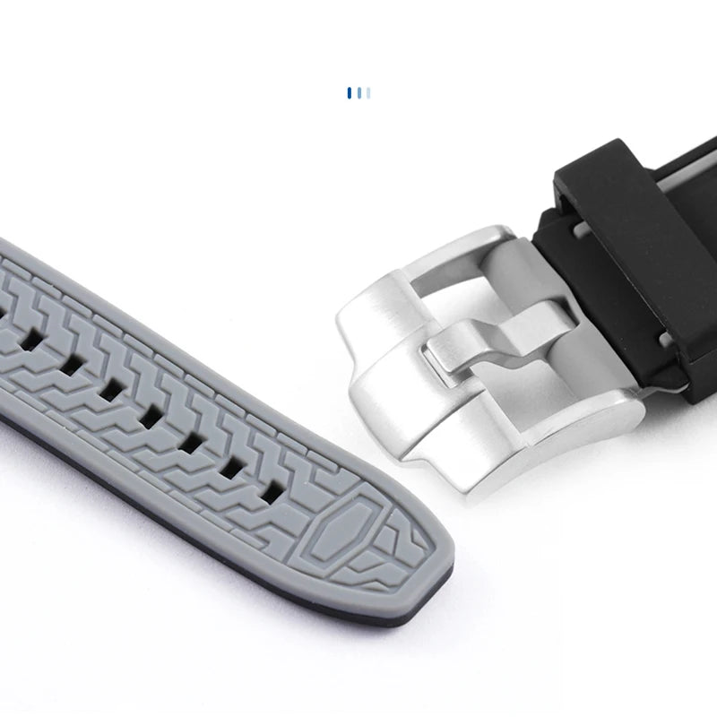 Tissot – Rubber and silicone watch strap with curved end and butterfly clasp, for CITIZEN T035 T035617, 23mm, 24mm