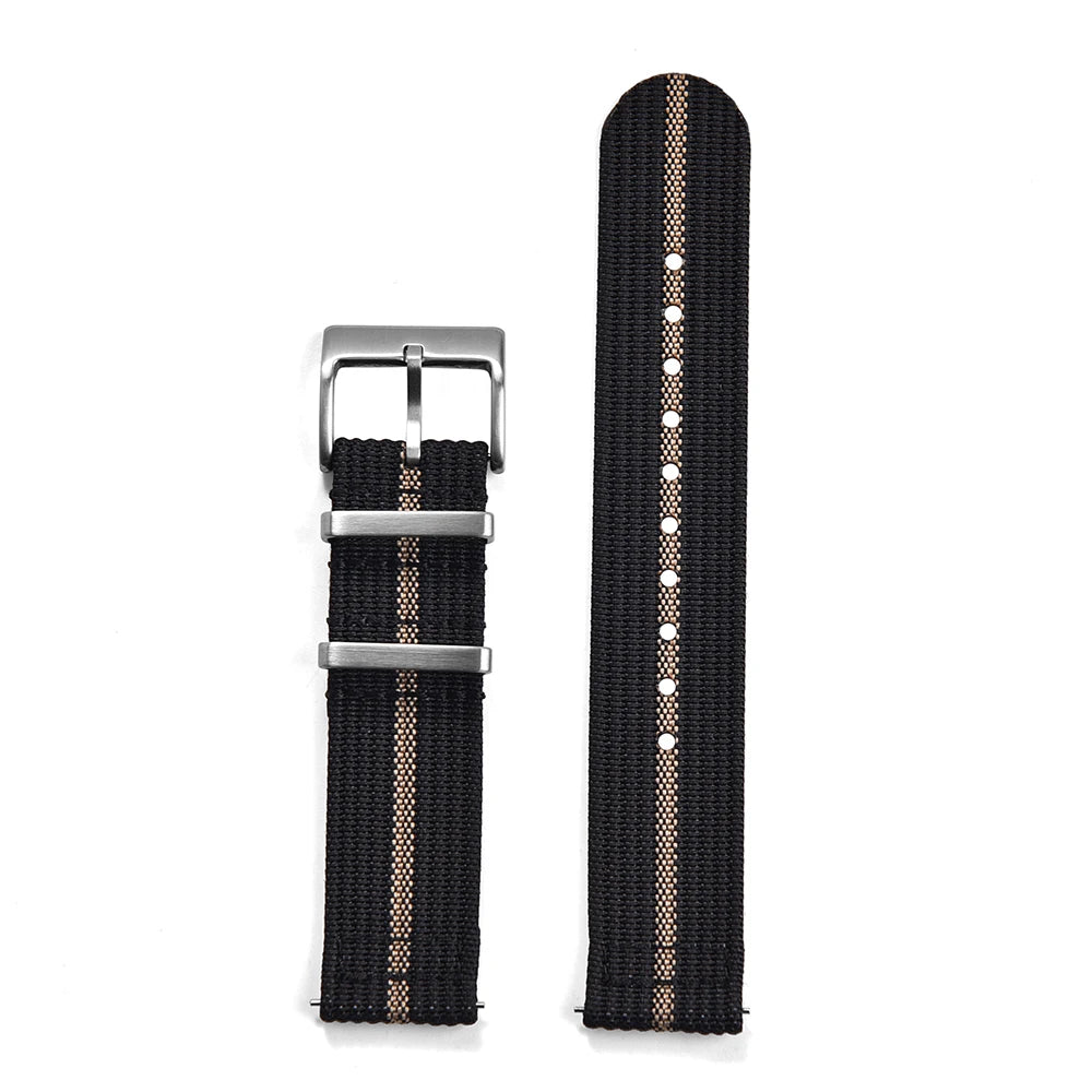 Cinturino per orologio in nylon a coste 18 mm 20 mm 22 mm, traspirante, design sportivo, resistente, cinturino morbido per uomo e donna