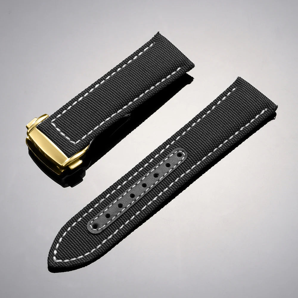 Bracelet de montre en Nylon 20mm 22mm pour Omega Seamaster 300, bracelet de montre pour Speedmaster AT150, boucle pliante en toile, Bracelets de Sport pour hommes