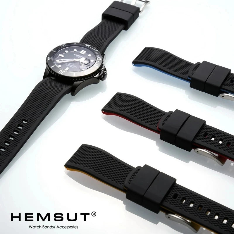 Hemsut Silicone Smart Watch Band, 18mm 20mm 22mm, Quick Release Rubber Watch Strap for Men and Women, Soft Replacement