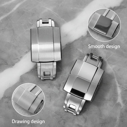 Bracelet de montre en caoutchouc fluoré, coupe sur la taille, 18/19/20/21/22mm, boucle de déploiement FKM en mosaïque, extrémité plate universelle, remplacement du Bracelet