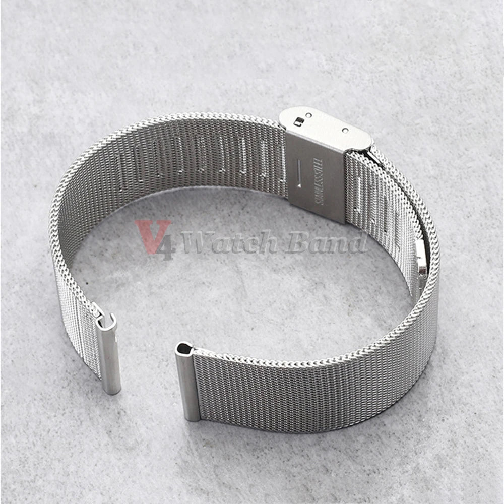 Bracelet de montre en maille 0.4, 16mm 18mm 20mm 22mm, pour Seiko pour montre DW, Bracelet milanais en acier pour hommes et femmes, accessoires