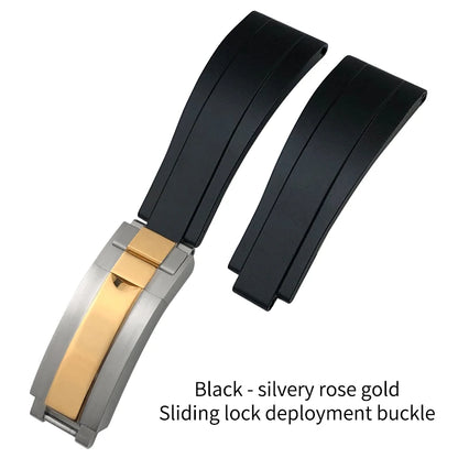 Natural Rubber Watch Strap for Rolex SUBMARINER Explorer Air King Deepsea, Soft Silicone Watch Band, High Quality, 20mm, 21mm