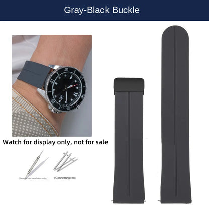 22mm Soft Silicone Watch Band for Casio Marlin MDV-106 Duro MDv106 MTP-1374 1375 EFS-S510 EFV-540, Magnetic Folding Buckle