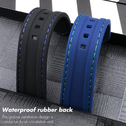 Bracelet de Montre en Caoutchouc de Silicone Souple, Coloré, pour Breitling SEIKO Longines Tudor mol, 20mm 21mm 22mm 23mm 24mm