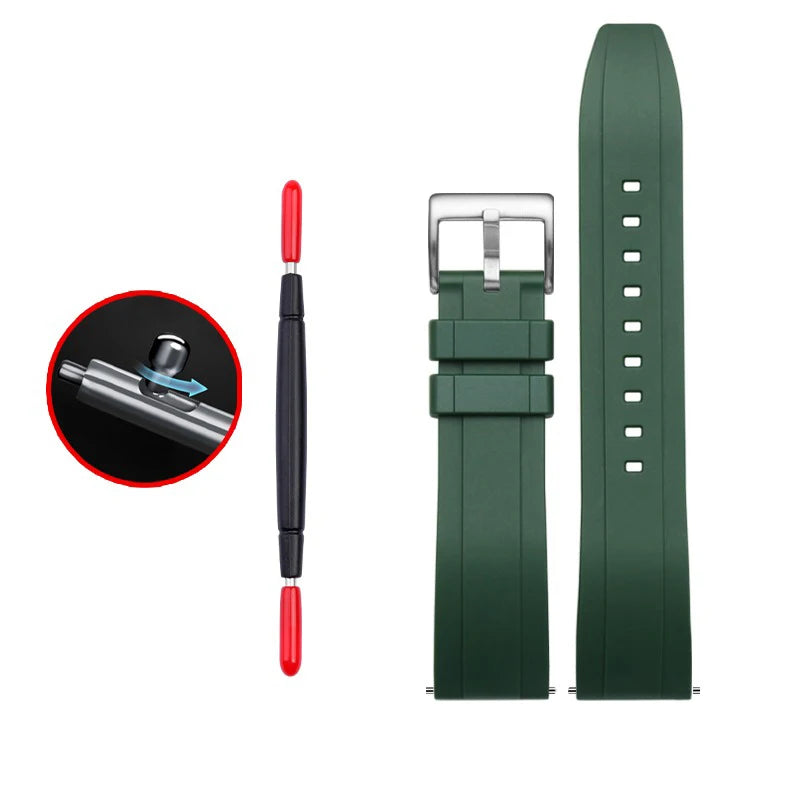 Cinturini per orologi in gomma verde premium – Sport – Disponibili varie texture – 1 pezzo