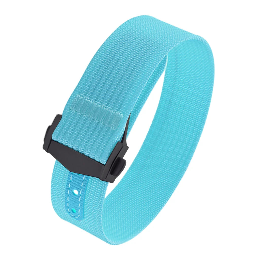 Canvas and Nylon Watch Strap, 18-20-22mm, for Omega X Swatch MoonSwatch for Seiko Men Women Sport, Waterproof, Folding Buckle