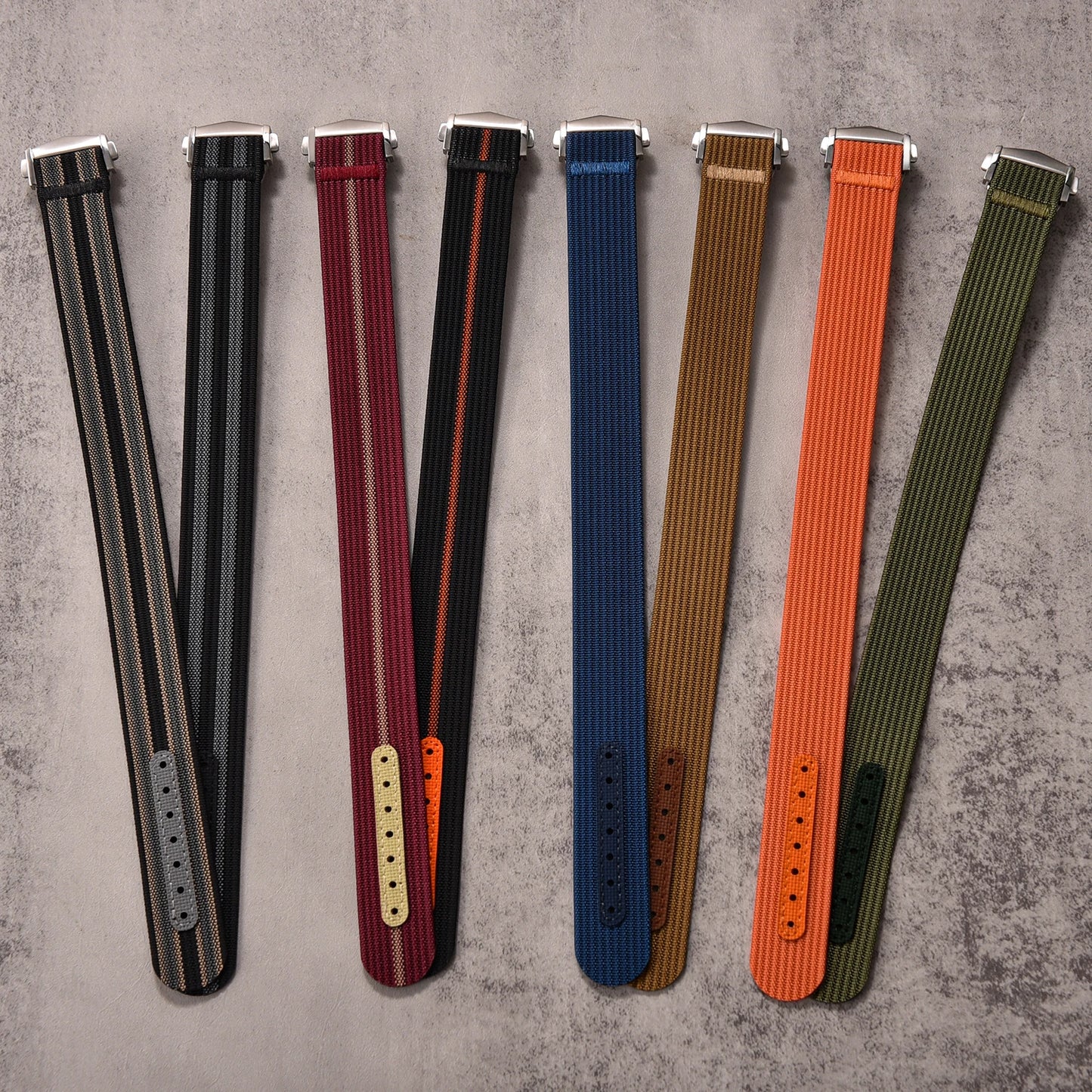 Omega ribbed nylon watch strap with deployant clasp 18mm 20mm 22mm, FKM rubber sport strap for Swatch MoonSwatch
