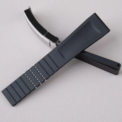 FKM fluoroelastomer watch strap, cut to size, 20/21/22mm, for Rolex Submariner GMT DAYTONA YachtMaster Datejust Sea-Dweller Series