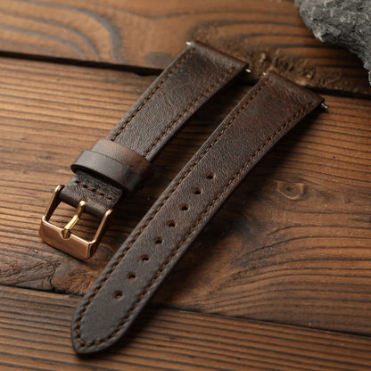 Bracciale fatto a mano in pelle bovina di prima qualità, 18 19 20 22MM, cinturino morbido in pelle spazzolata, cinturino per orologio a sgancio rapido S/M in stile retrò