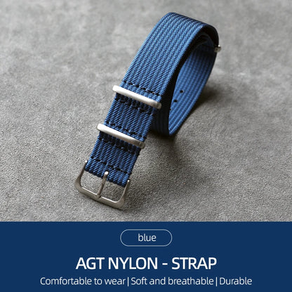 20 22MM Braided Nylon Strap, Green, Gray, Blue, Soft Breathable Watchband for Men, High Density Bracelet