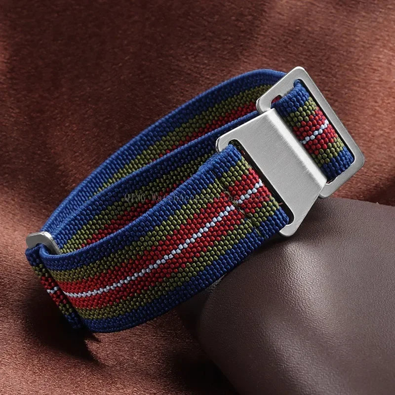Cinturino in Nylon Elastico per Orologio 18/20/22mm, Cinturino Universale Sportivo Francese Paracadute per Uomini e Donne, Braccialetto per Smartwatch