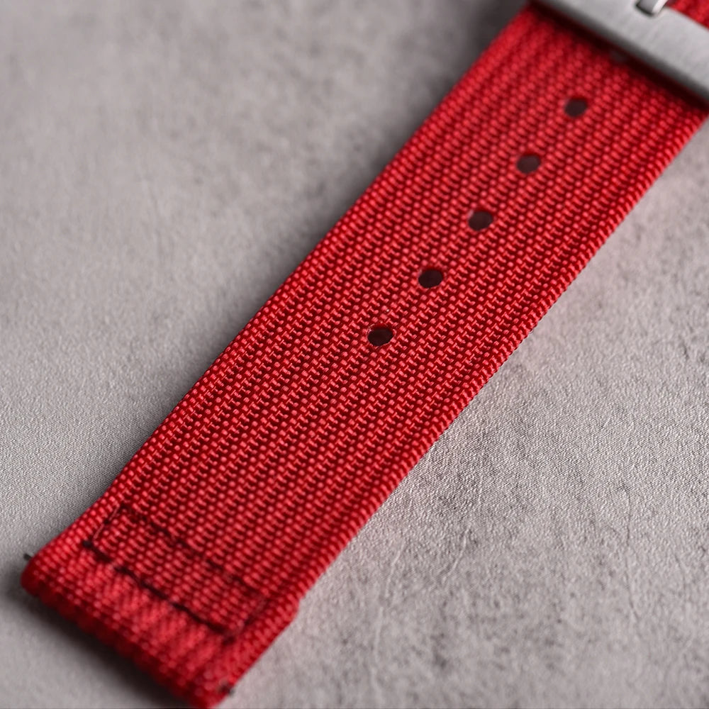 18mm 20mm 22mm Ribbed Nylon Watch Band, Breathable Sport Design, Durable Soft Strap for Men and Women