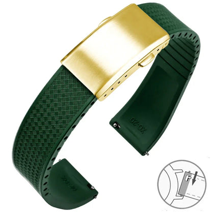 Bracelet montre Racing / Aviateur en caoutchouc Premium - Rapide, Boucle Déployante - A Découper