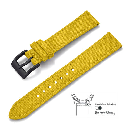 Bracelets en toile et Nylon en cuir, 18mm, 20mm, 22mm, à dégagement rapide, en tissu Vintage, pour montres Huawei Samsung