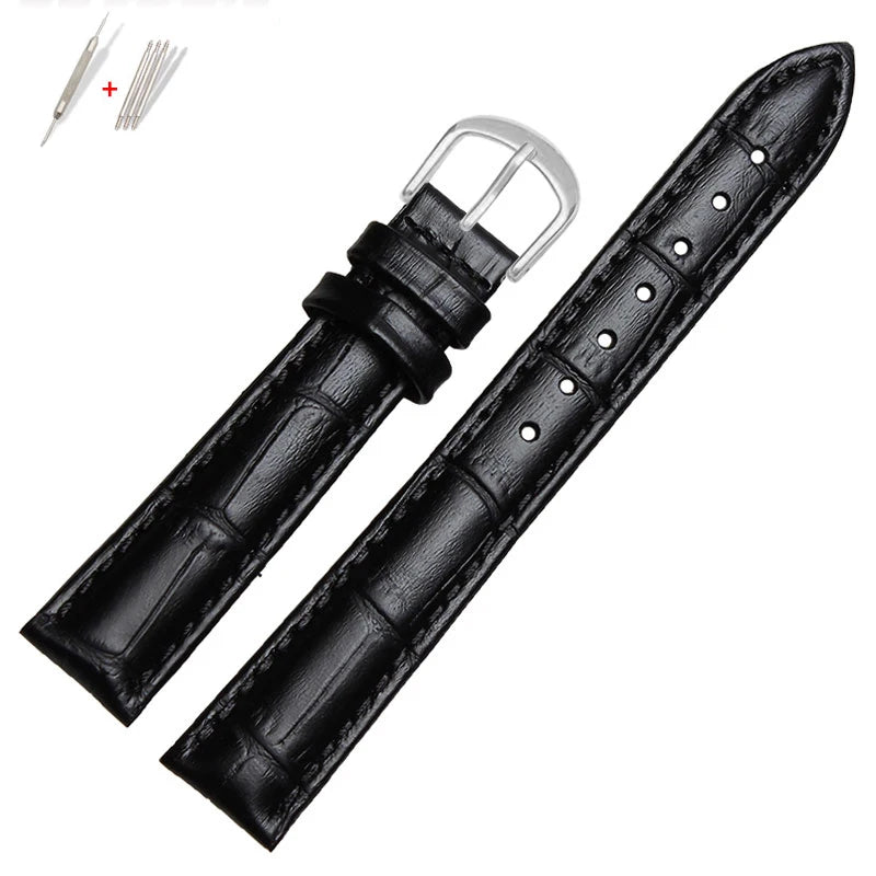 Genuine Leather Watch Strap for Men and Women, Watch Band, Black Brown, Rossini, 818573, 818574, 5613, 517768 mol, Citizen, 12mm, 14mm, 16mm, 18mm