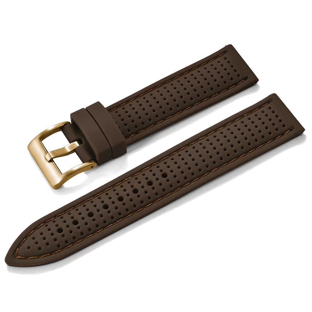 Bracelet de montre sport en silicone à dégagement rapide - Bracelet en caoutchouc souple respirant et imperméable, ajustement universel 18 mm 20 mm 22 mm pour hommes et femmes
