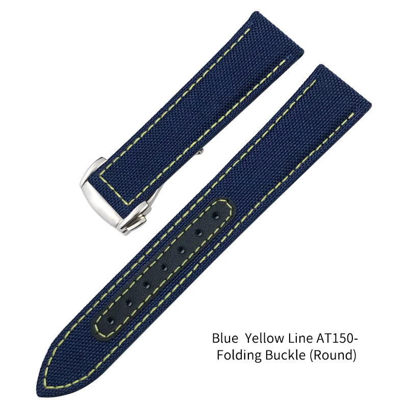 Canvas and Leather Watch Strap, 20mm, 22mm, 19mm, 21mm, for Omega Watch, Seamaster, Diver 300 Moon, AT150 AQUA TERRA, Nylon Bracelet Tools