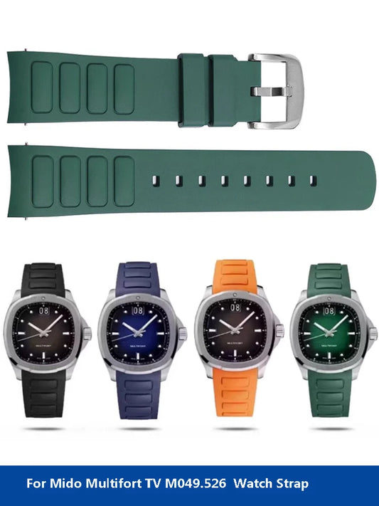 Cinturino per orologio in gomma impermeabile per Mido Multifort TV M049.526, 22mm, interfaccia curva M049, accessori per orologio in silicone