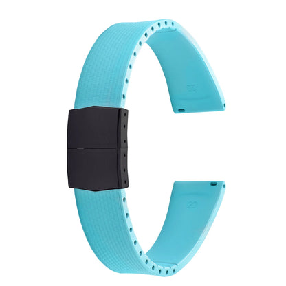 Cinturini per orologi in gomma Delugs CTS Fkm da 20 mm con fibbia a farfalla, 4 colori, texture unica, cinturino per orologi a sgancio rapido per orologi di marca
