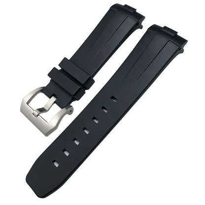 Bracelet de montre en caoutchouc naturel à extrémité incurvée de 24mm, pour Panerai LUMINOR SUBMERSIBLE PAM, en Silicone, étanche, boucle papillon