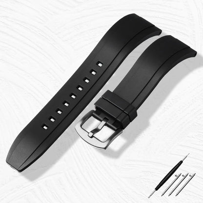 Extended Rubber Watch Strap for Watches, Waterproof Band, Quick Release Bar, Rolex JEAN, Seiko, Tissot, Huawei, 20mm, 22mm