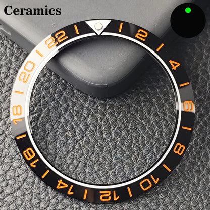Insert de lunette incliné en céramique/aluminium 41.5mm x 32.7mm, adapté au remplacement de lunette de montre pour hommes, accessoires de montre