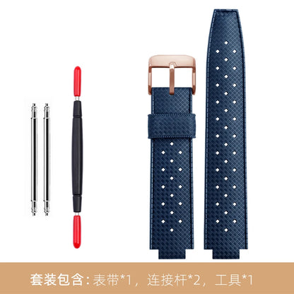 Cinturino in gomma per orologio LV, con apertura rialzata, Louis Vuitton, serie Tambour, Q1121, cinturino dedicato, uomo, donna, Q114k