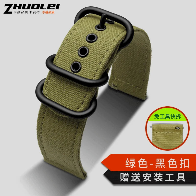 Waterproof Nylon Canvas Watch Strap for Men's Watch Band for Timex Tissot Speed Hamilton Watchband 18mm 20mm 22mm 24mm