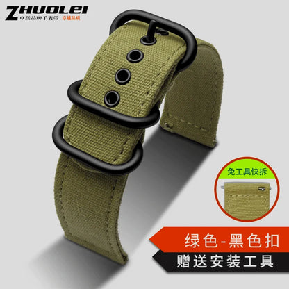 Waterproof Nylon Canvas Watch Strap for Men's Watch Band for Timex Tissot Speed Hamilton Watchband 18mm 20mm 22mm 24mm