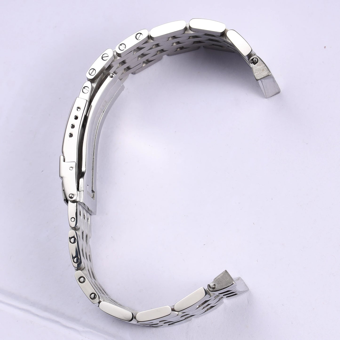 Per Breitling, maglie terminali curve nuove, a 7 perle, 24 mm, bracciale in acciaio inossidabile massiccio lucidato color argento, cinturino Navitimer