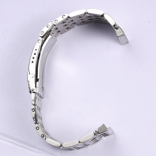 Solid Stainless Steel Watch Bracelet, Curved & Straight Ends, Polished Silver, 22mm, for Breitling Navitimer.
