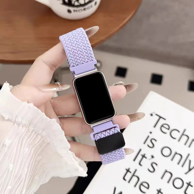 Braided Nylon Strap for Samsung Galaxy Fit 3, Breathable Bracelet for Galaxy Fit3, Resilient Buckle