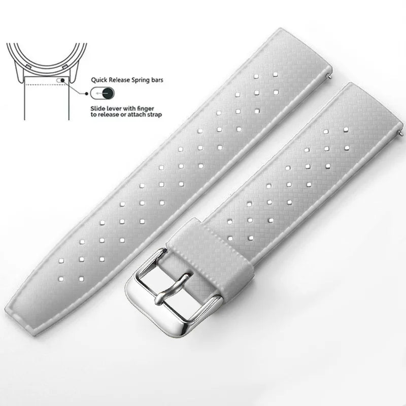 Bracelet de montre en Silicone Tropical bracelet de montre à dégagement rapide 18mm 20mm 22mm bracelet de montre intelligente Tropic en caoutchouc pour Oris Seiko Citizen