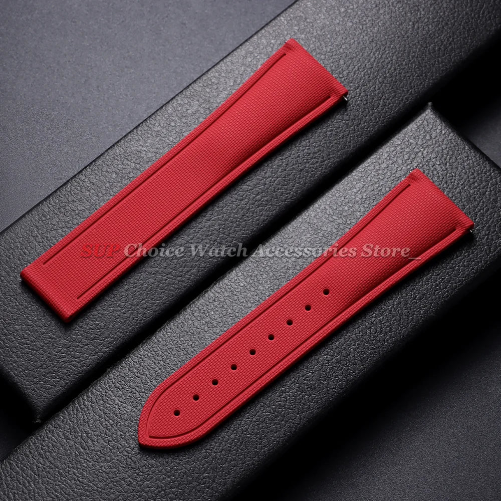 Bracelet universel à dégagement rapide 20mm 21mm 22mm, bracelet de montre étanche en caoutchouc FKM pour Omega, Rolex, Seiko