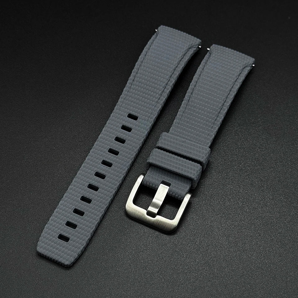 Nuovo cinturino curvo in FKM 20mm 21mm 22mm, cinturino in gomma vulcanizzata, impermeabile, a sgancio rapido per Omega Seiko