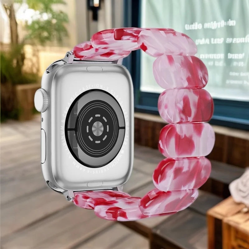 Cinturino in resina per Apple Watch 10, 40 mm, 44 mm, 46 mm, 49 mm, 45 mm, 41 mm, cinturino in nylon per iWatch Correa Series 11 9 8 7 SE Ultra2 3