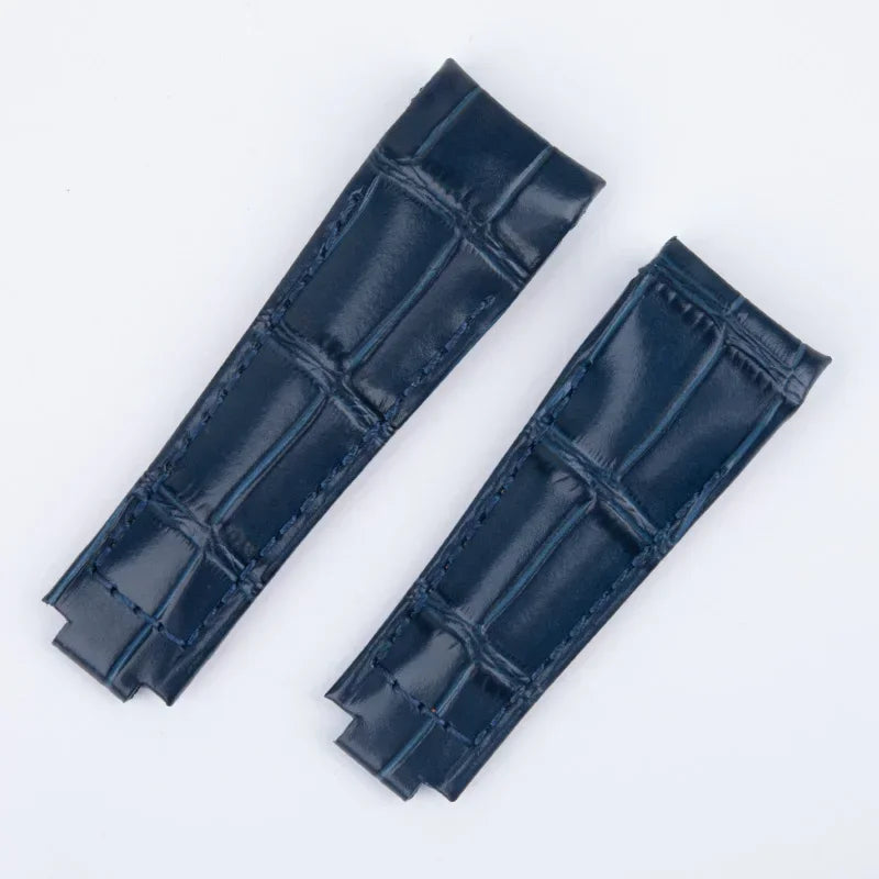 20mm Curved End Watch Band for Rolex Daytona Submariner GMT Master, Glidelock Clasp, Genuine Leather