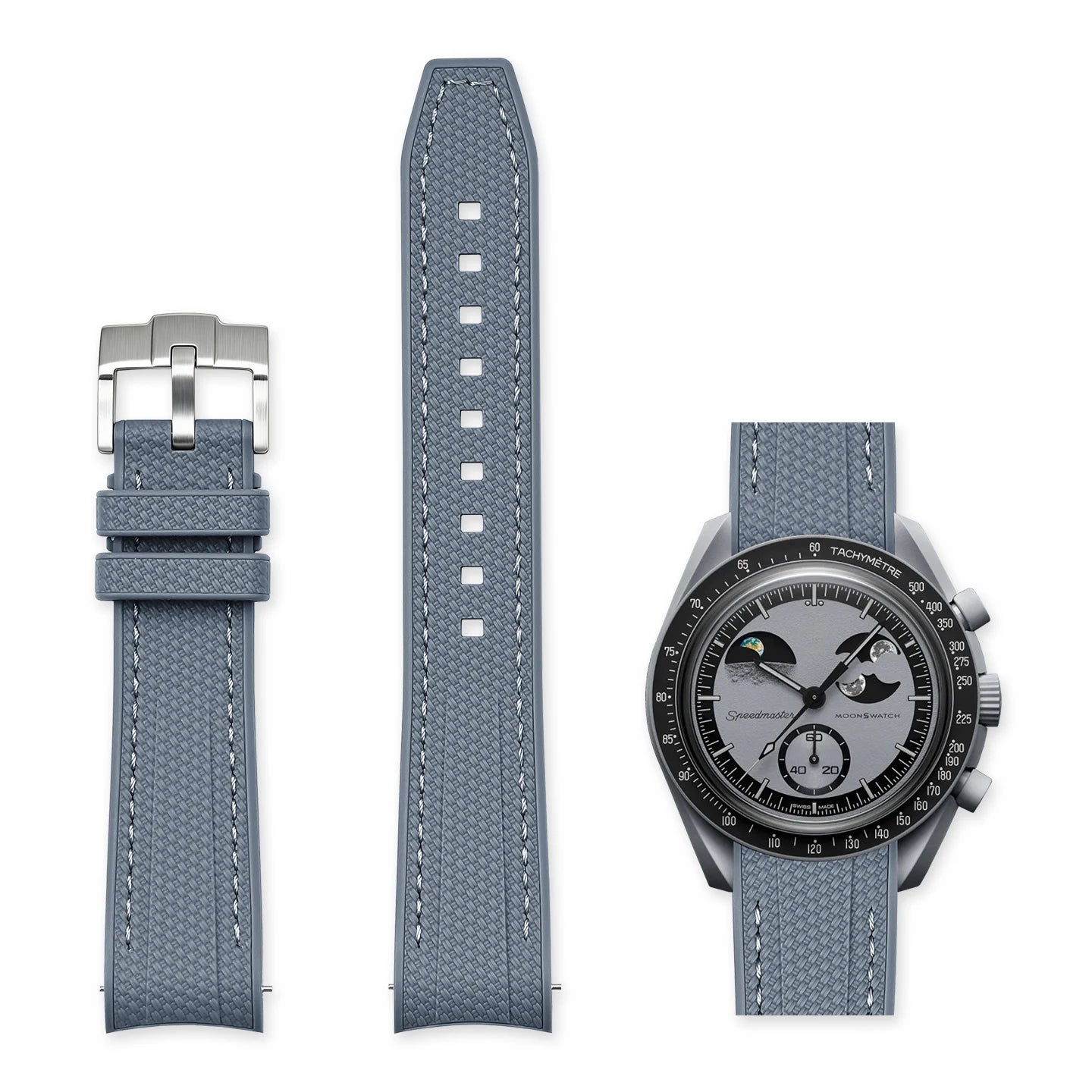 Cinturino per orologio a sgancio rapido per Omega x Swatch, cinturino curvo da 20mm, Speedmaster MoonSwatch Planet Snoopy, cinturino in gomma
