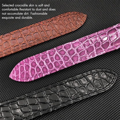 American Crocodile Alligator Leather Watch Band 14mm 16mm 18mm 20mm 22mm for Cartier Ballon Bleu Men Women Watch Strap