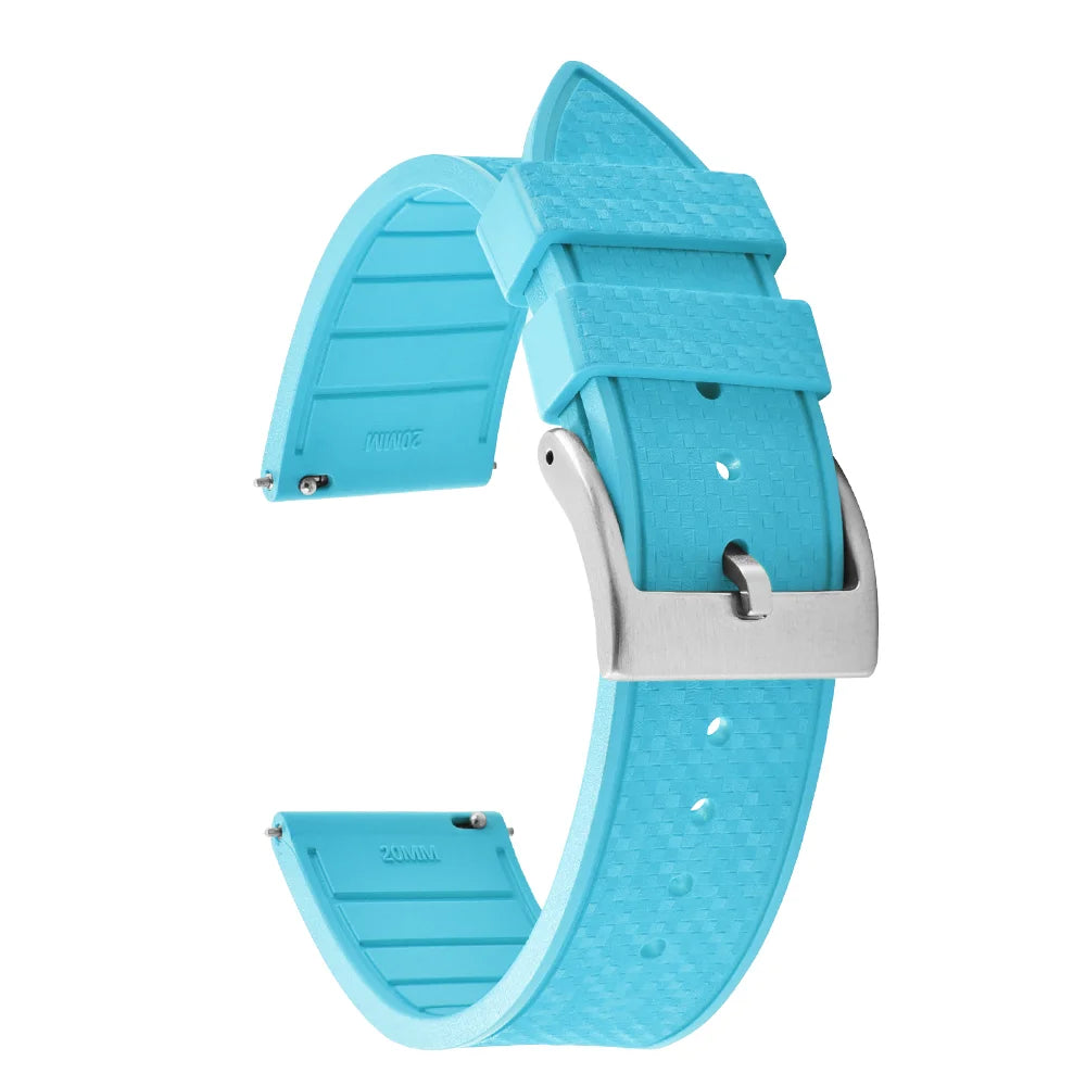 20MM 22MM supprime des bracelets de montre en caoutchouc fluoroélastomère/FKM mosaïque pour hommes femmes-bracelet de Sport étanche de remplacement à dégagement rapide