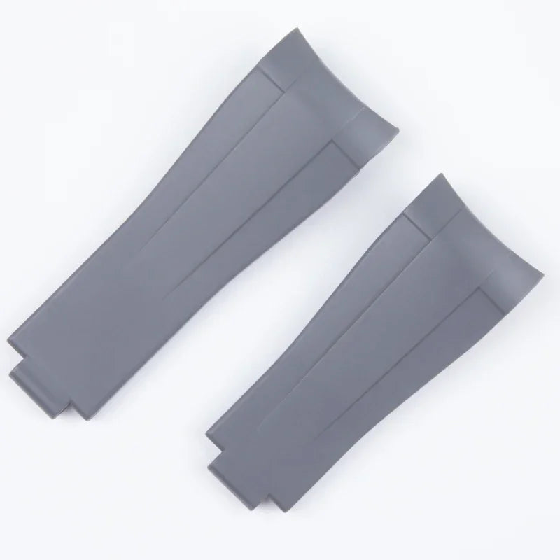 Soft FKM Fluoro Rubber Watch Strap, 20mm, for Rolex, for Submariner GMT OYSTERFLEX Daytona, with Glidelock Clasp