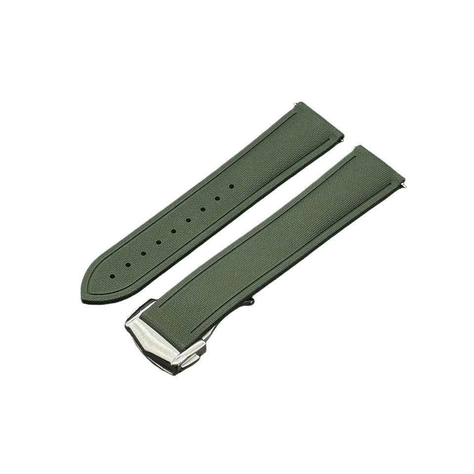 OZE Bracelet montre Caoutchouc Siliconé Premium - Motif Tissu - Boucle déployante